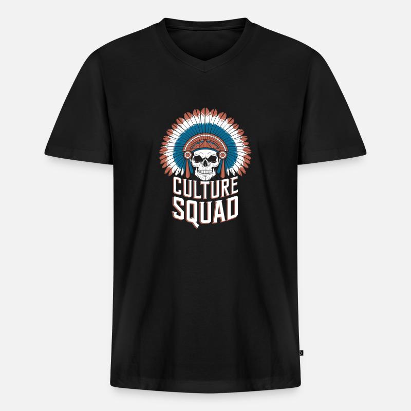 Anthropologe Kader - Männer Premium Bio T-Shirt mit V-Ausschnitt - Schwarz