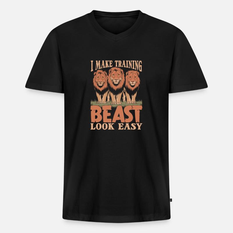 Tiertrainer - Männer Premium Bio T-Shirt mit V-Ausschnitt - Schwarz