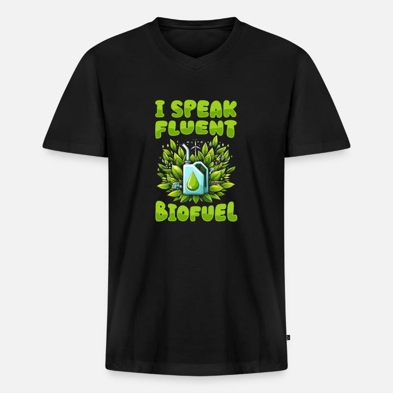 Biokraftstofftechniker - Männer Premium Bio T-Shirt mit V-Ausschnitt - Schwarz
