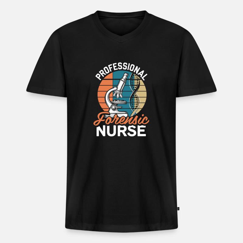 Forensische Krankenschwester - Männer Premium Bio T-Shirt mit V-Ausschnitt - Schwarz