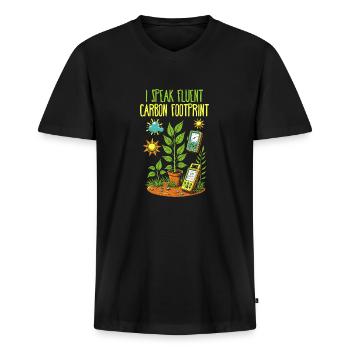 Environmental Scientist - Men's Premium Organic T-shirt with V-neck - black - Front - Nico (187cm)