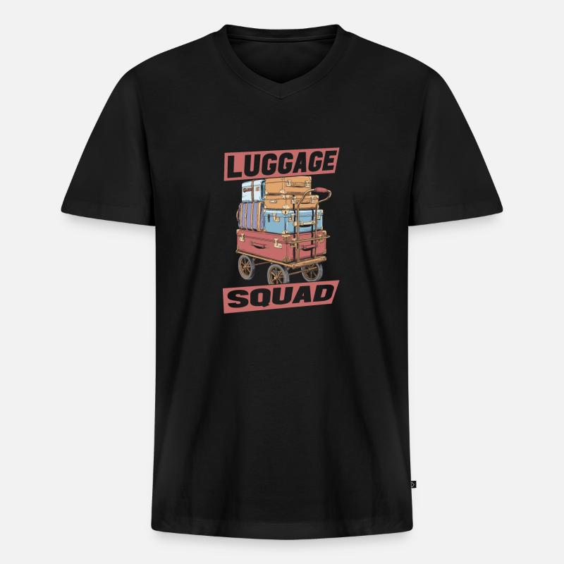 Hotelpage Kader - Männer Premium Bio T-Shirt mit V-Ausschnitt - Schwarz