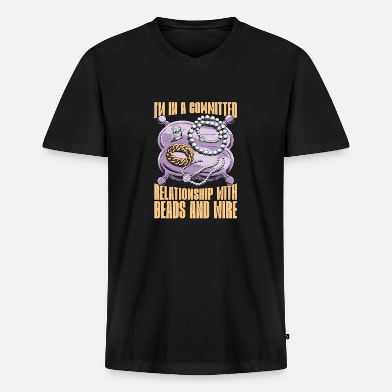 Schmuck Herstellung - Männer Premium Bio T-Shirt mit V-Ausschnitt - Schwarz