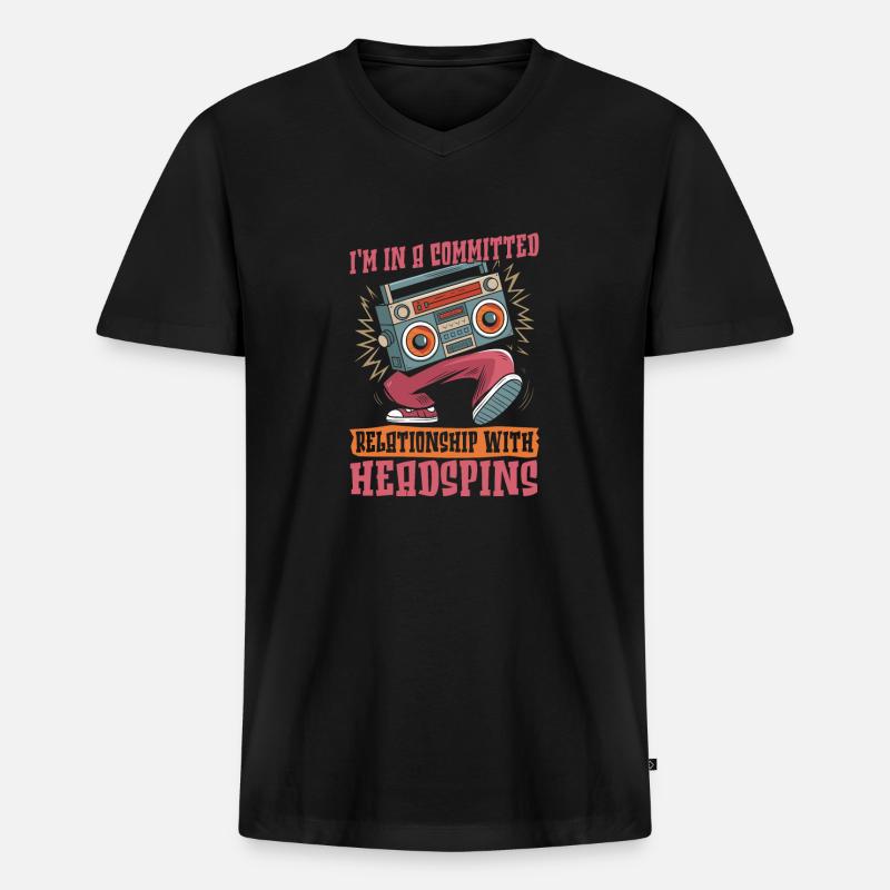 Breakdance Breakdancer Breakdancing - Men's Premium Organic T-shirt with V-neck - black
