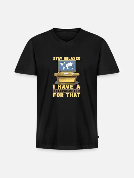 Présentateur - T-shirt encolure en V Premium bio Homme - noir
