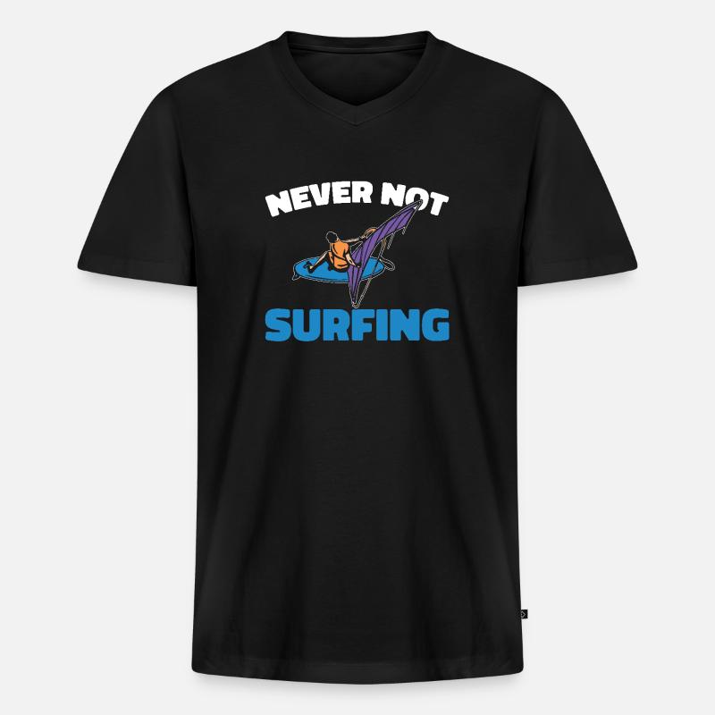 Windsurfen Windsurfer - Männer Premium Bio T-Shirt mit V-Ausschnitt - Schwarz