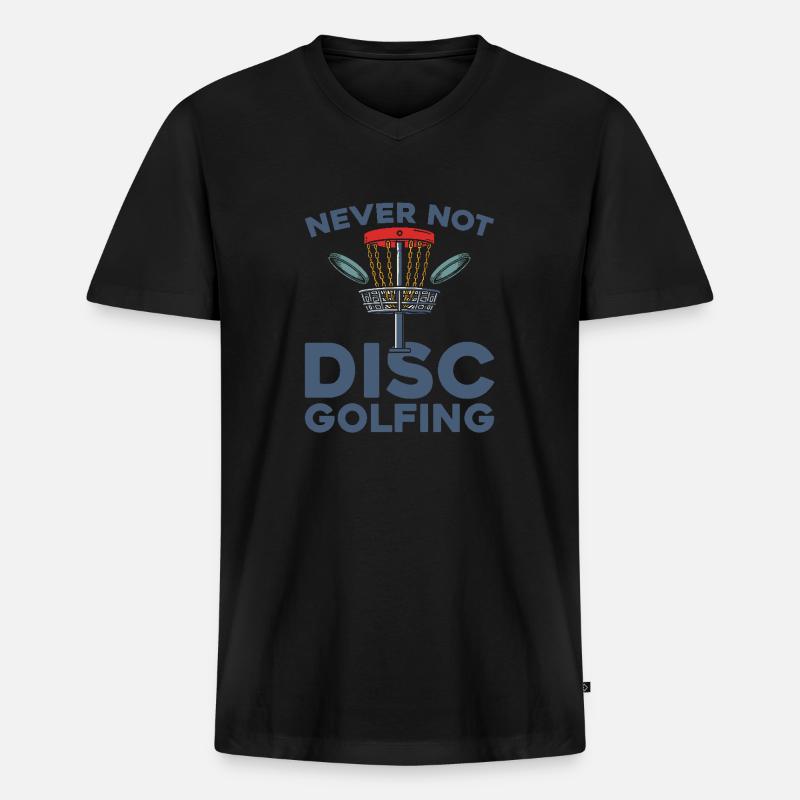 Frisbee Golf Disc Golf - Männer Premium Bio T-Shirt mit V-Ausschnitt - Schwarz