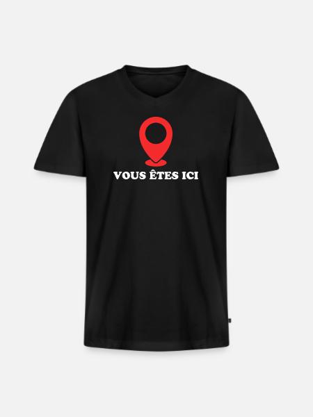 Sie sind hier - Männer Premium Bio T-Shirt mit V-Ausschnitt - Schwarz