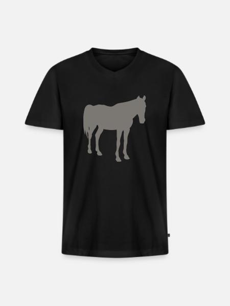 horse - Men's Premium Organic T-shirt with V-neck - black