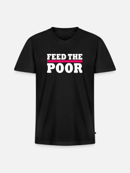Feed the poor - Men's Premium Organic T-shirt with V-neck - black