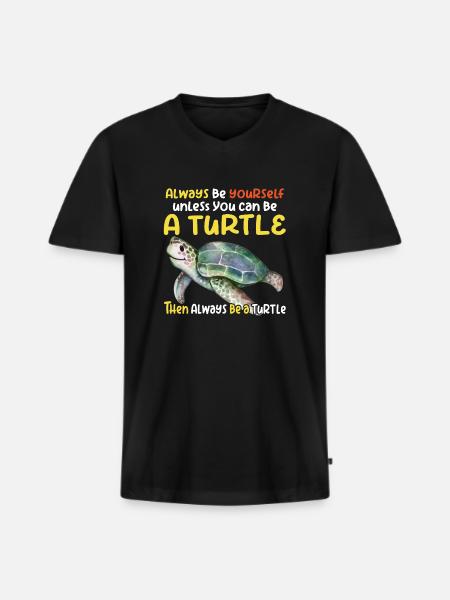 Be a turtle - Men's Premium Organic T-shirt with V-neck - black