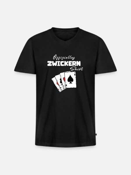 Zwickern Official Shirt - Men's Premium Organic T-shirt with V-neck - black