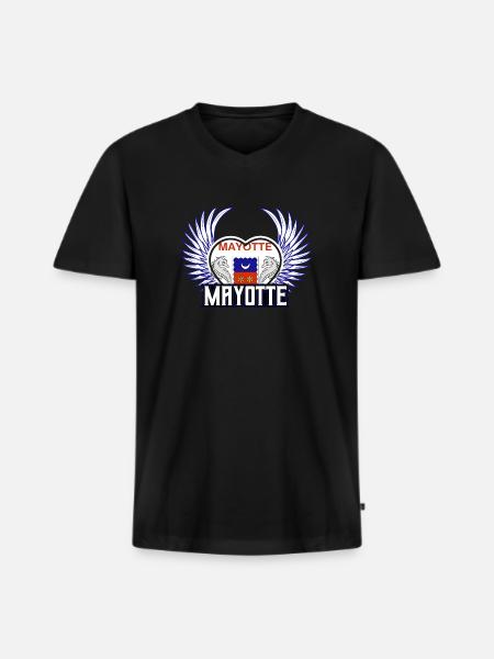 Mayotte - Men's Premium Organic T-shirt with V-neck - black
