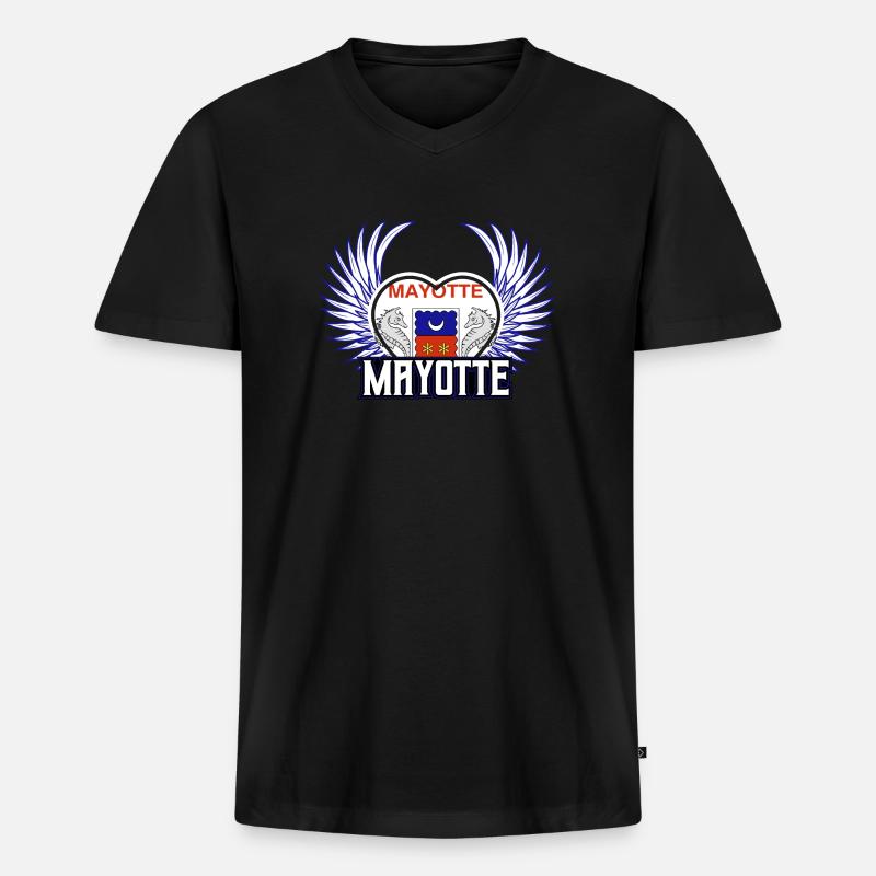 Mayotte - Männer Premium Bio T-Shirt mit V-Ausschnitt - Schwarz