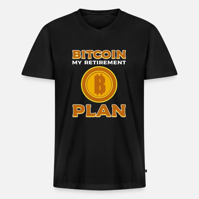 Bitcoin - Männer Premium Bio T-Shirt mit V-Ausschnitt - Schwarz