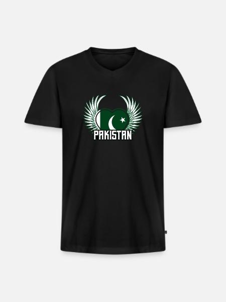 Pakistan - Men's Premium Organic T-shirt with V-neck - black