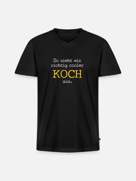 So sieht ein richtig cooler Koch aus. - Männer Premium Bio T-Shirt mit V-Ausschnitt - Schwarz