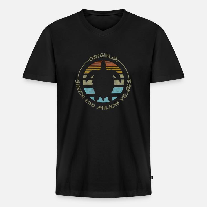 schildkröte original - Männer Premium Bio T-Shirt mit V-Ausschnitt - Schwarz
