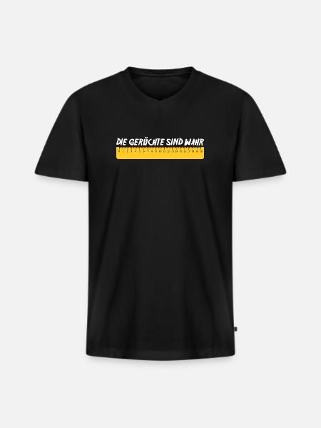 Gerüchte - Männer Premium Bio T-Shirt mit V-Ausschnitt - Schwarz