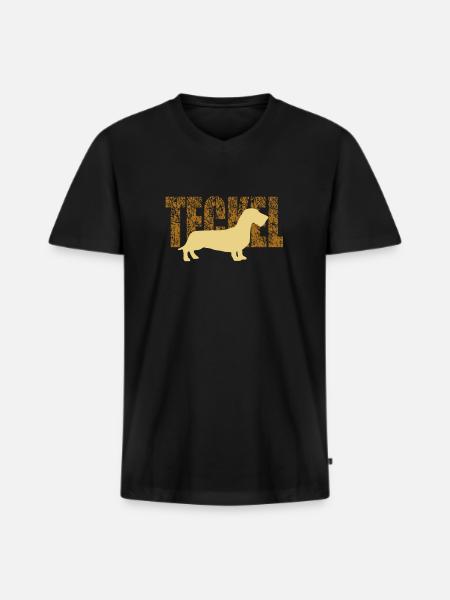 teckel - Men's Premium Organic T-shirt with V-neck - black