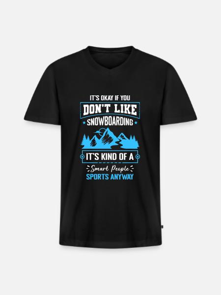 Snowboarder Holiday Boarder Freestyle - Men's Premium Organic T-shirt with V-neck - black