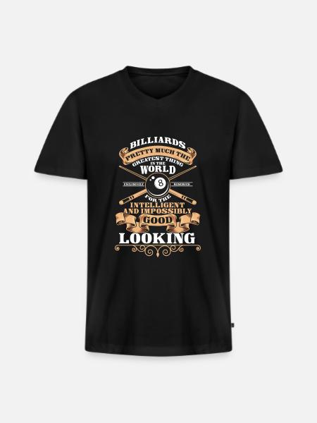 Billiards Billiard Player Kö Balls - Men's Premium Organic T-shirt with V-neck - black