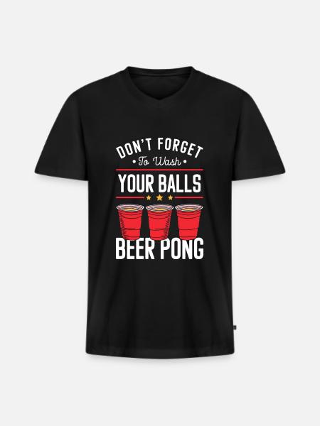 Beerpong Alcohol Rules Ball - Men's Premium Organic T-shirt with V-neck - black