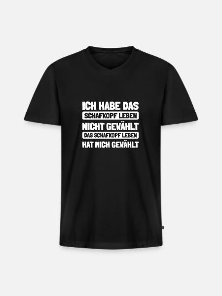 Schafkopf - Männer Premium Bio T-Shirt mit V-Ausschnitt - Schwarz