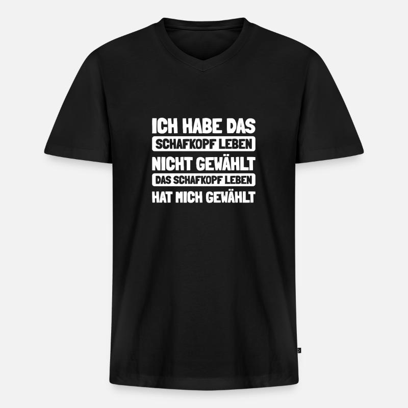Schafkopf - Männer Premium Bio T-Shirt mit V-Ausschnitt - Schwarz