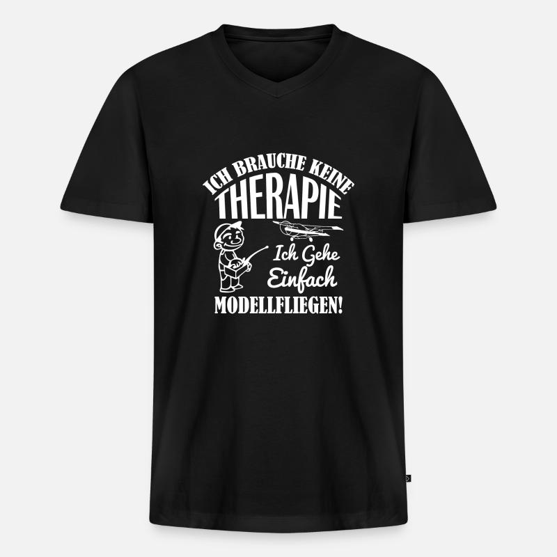 Modellfliegen - Männer Premium Bio T-Shirt mit V-Ausschnitt - Schwarz