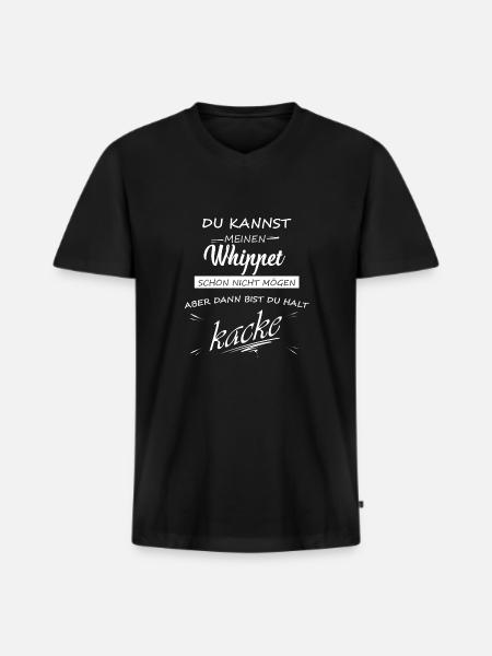 WHIPPET - Du bist kacke - Männer Premium Bio T-Shirt mit V-Ausschnitt - Schwarz