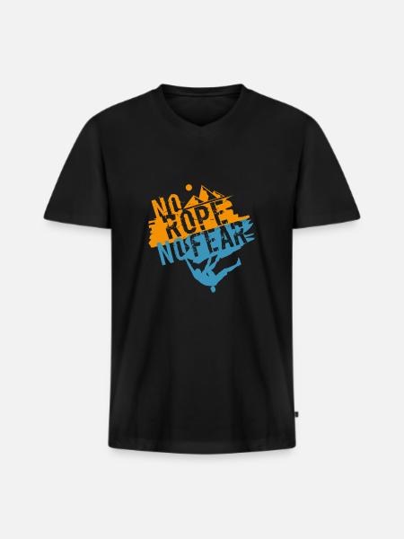 Klettern Climbing Bouldern Shirt - Männer Premium Bio T-Shirt mit V-Ausschnitt - Schwarz