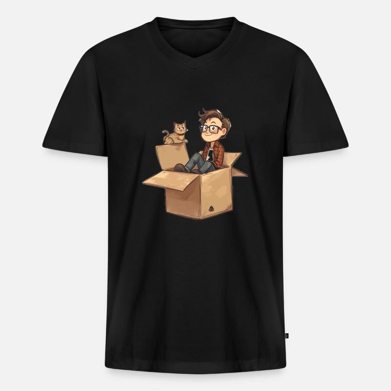 Lustiges Quantenphysik Meme - Männer Premium Bio T-Shirt mit V-Ausschnitt - Schwarz