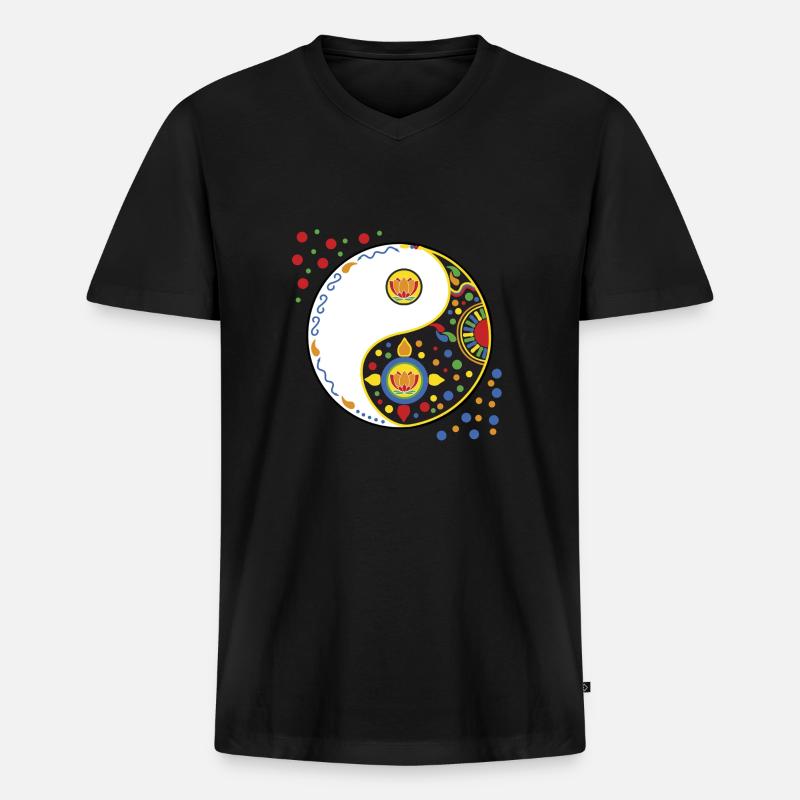 tao bunt - Männer Premium Bio T-Shirt mit V-Ausschnitt - Schwarz
