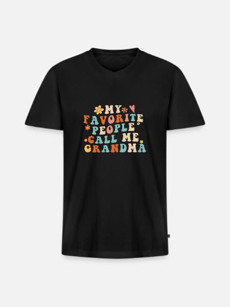 My Favorite People Call Me Grandma Mother's Day - Men's Premium Organic T-shirt with V-neck - black