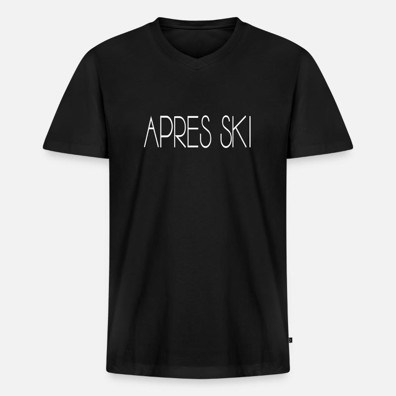 Apres Ski - Männer Premium Bio T-Shirt mit V-Ausschnitt - Schwarz