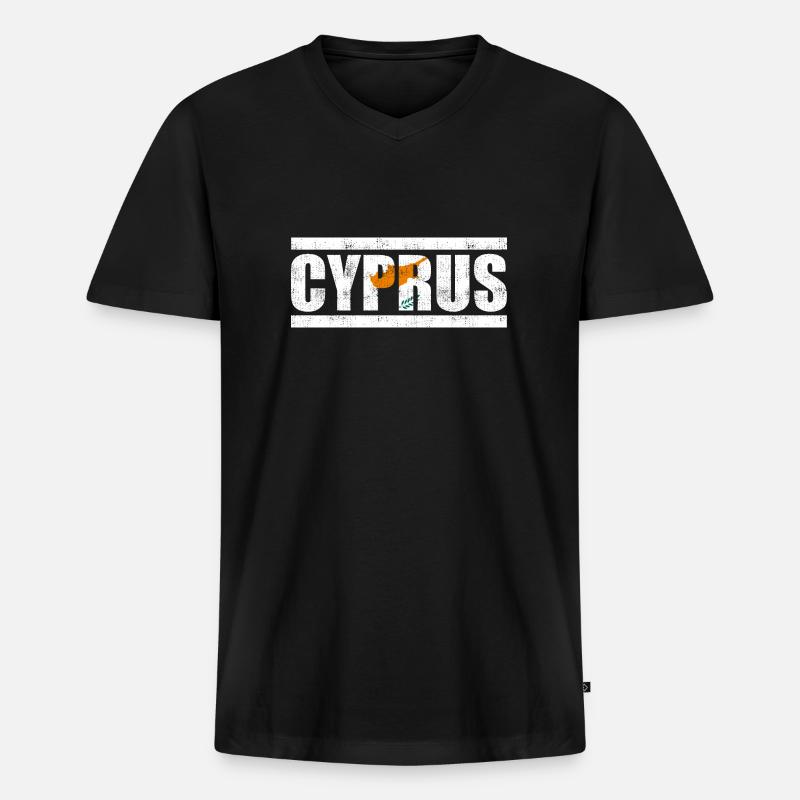 Zypern - Männer Premium Bio T-Shirt mit V-Ausschnitt - Schwarz
