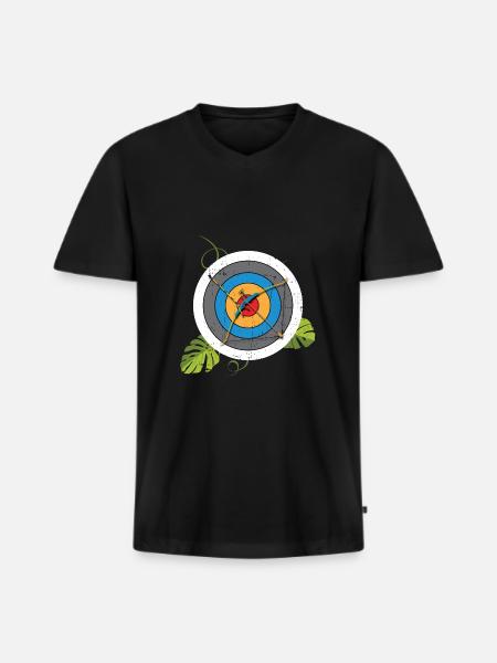 Archer Target Recurve Bow - Men's Premium Organic T-shirt with V-neck - black