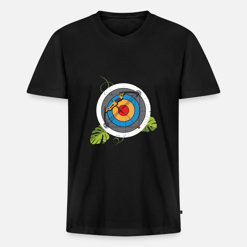 Archer Target Compound Bow - Men's Premium Organic T-shirt with V-neck - black