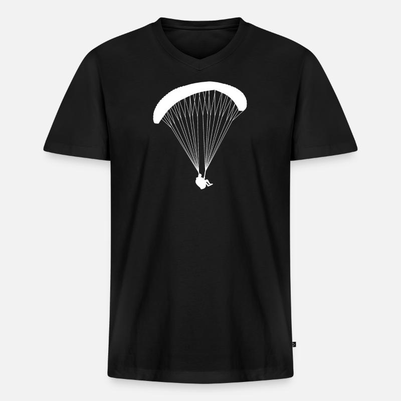 Gleitschirm - Männer Premium Bio T-Shirt mit V-Ausschnitt - Schwarz