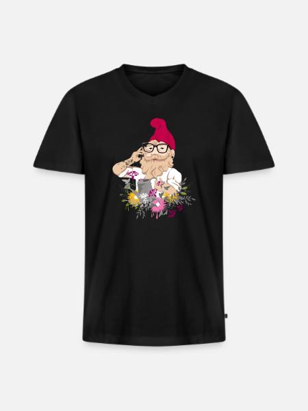 Garden Hipster - Men's Premium Organic T-shirt with V-neck - black