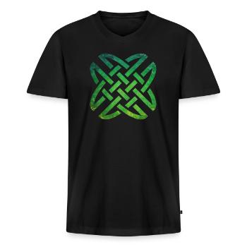 Celtic Knot - Männer Premium Bio T-Shirt mit V-Ausschnitt - Schwarz - Vorne - Nico (187cm)