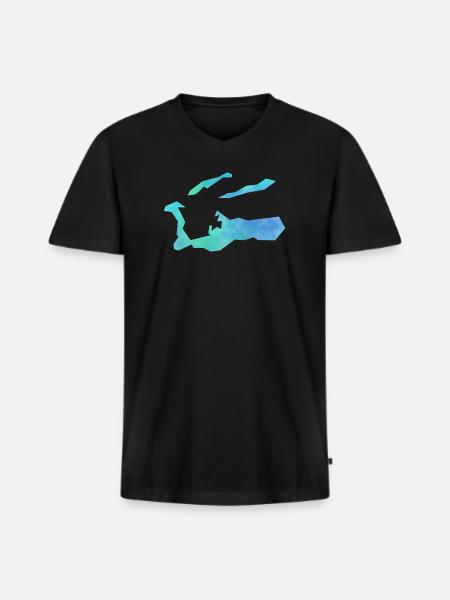 Cayman Islands - Men's Premium Organic T-shirt with V-neck - black