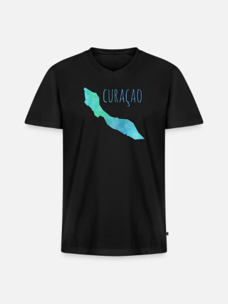 Curacao - Men's Premium Organic T-shirt with V-neck - black