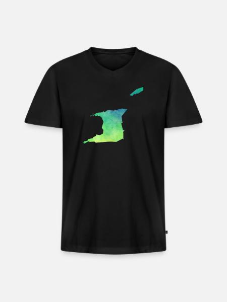 Trinidad and Tobago - Men's Premium Organic T-shirt with V-neck - black