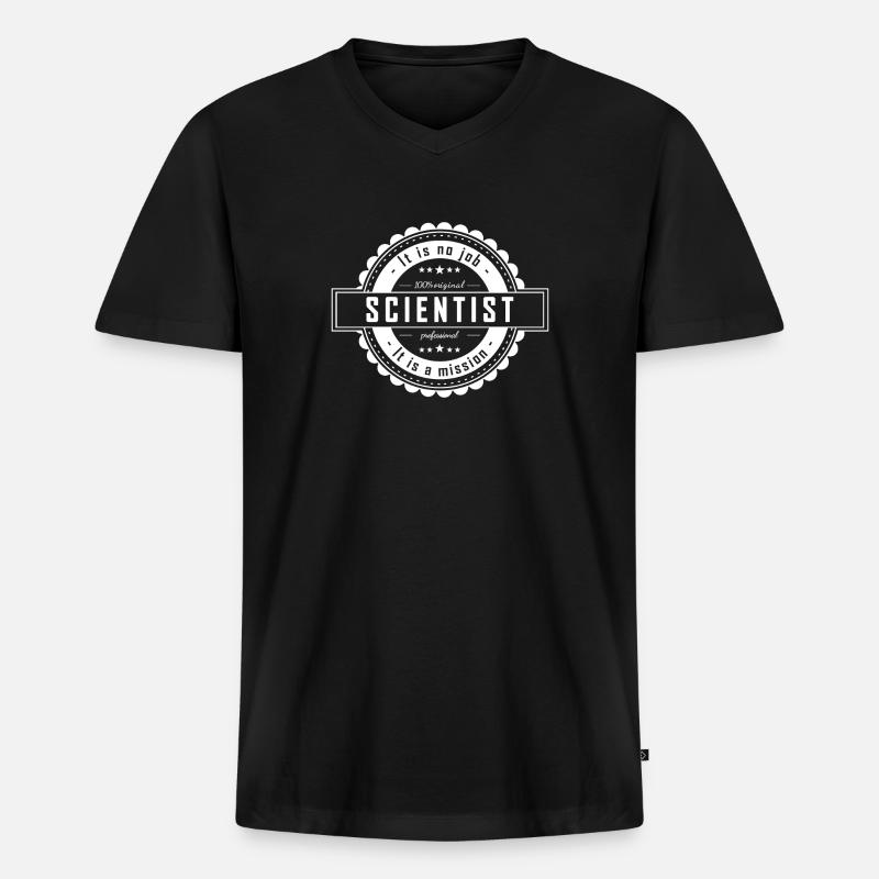 SCIENTIST - Männer Premium Bio T-Shirt mit V-Ausschnitt - Schwarz