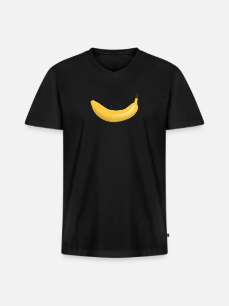 Banana smile - Men's Premium Organic T-shirt with V-neck - black