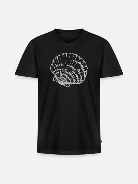 Étude de la lignée de coquilles de moules - T-shirt encolure en V Premium bio Homme - noir