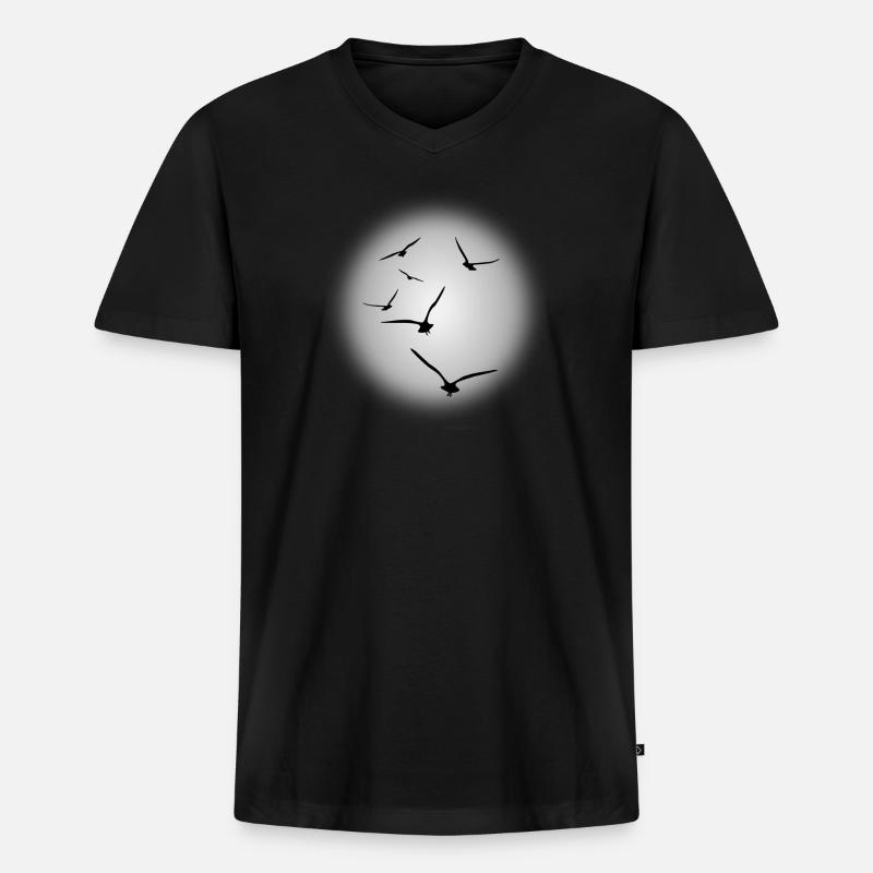 Flug der Vögel - Männer Premium Bio T-Shirt mit V-Ausschnitt - Schwarz