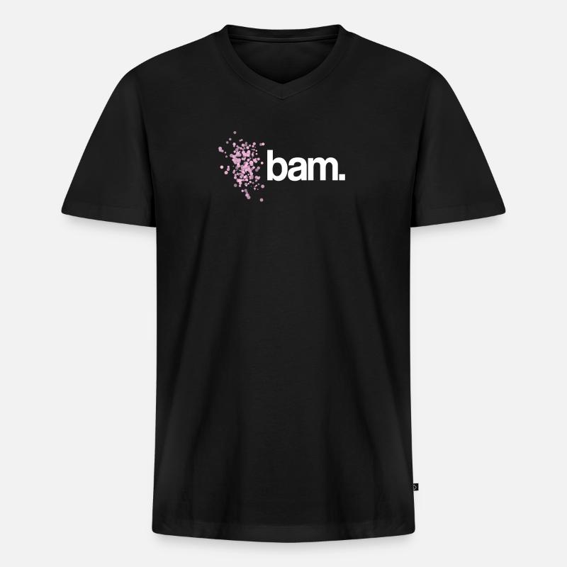 bam. - Männer Premium Bio T-Shirt mit V-Ausschnitt - Schwarz